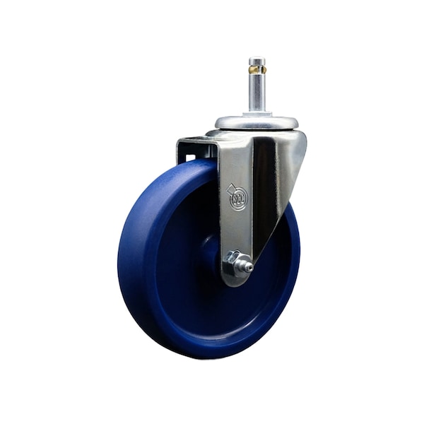 5'' Solid Polyurethane Wheel Swivel 7/16'' Grip Ring Stem Caster